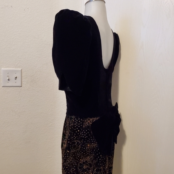 Vintage Jessica McClintock Velvet 80s Party Dress - Picture 2 of 16